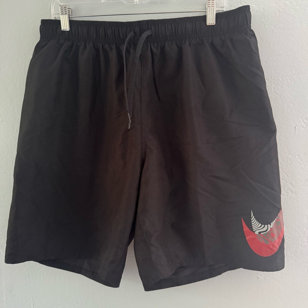 Nike Black Athletic Shorts with Red and white Logo Men’s XL